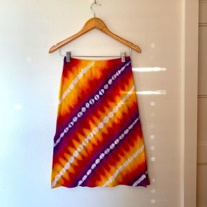 🌲 Boho Tie Dye Midi Skirt